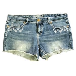 Maurices Embroidered Denim Shorts